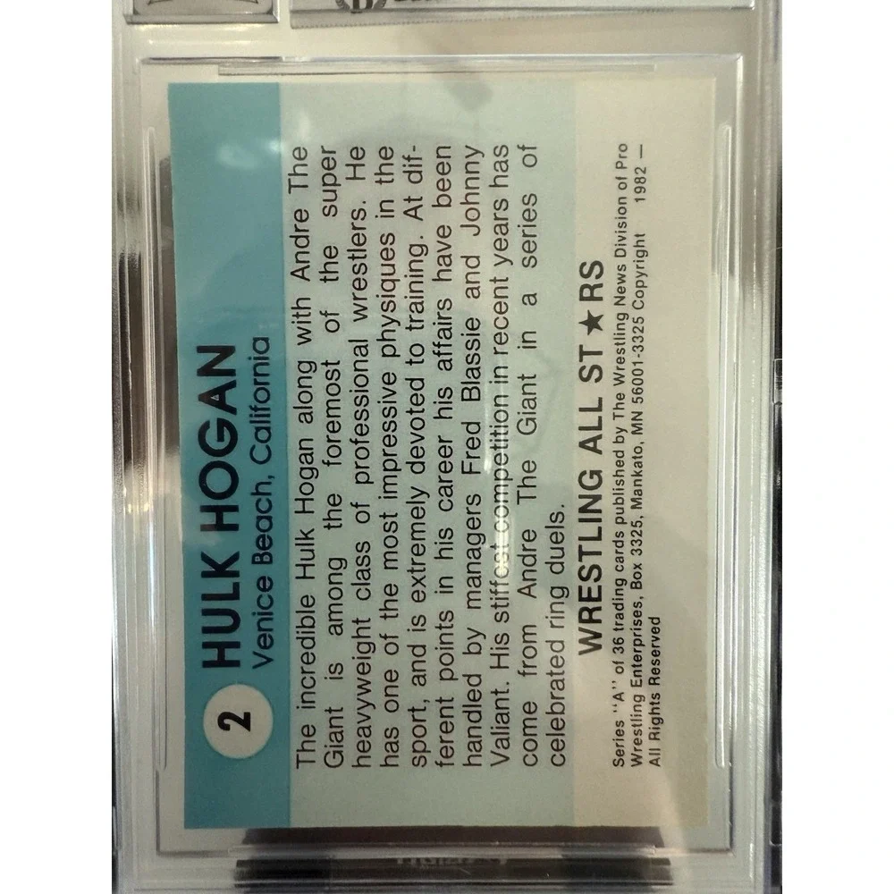 Hulk Hogan 1982 Rookie RC Card Reprint Wrestling All-Stars BGS 10 Auto